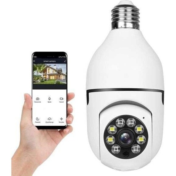Wireless Wifi Smart Security Camera - 2 Way Audio, nightsight etc -Light Socket - Picture 1 of 14